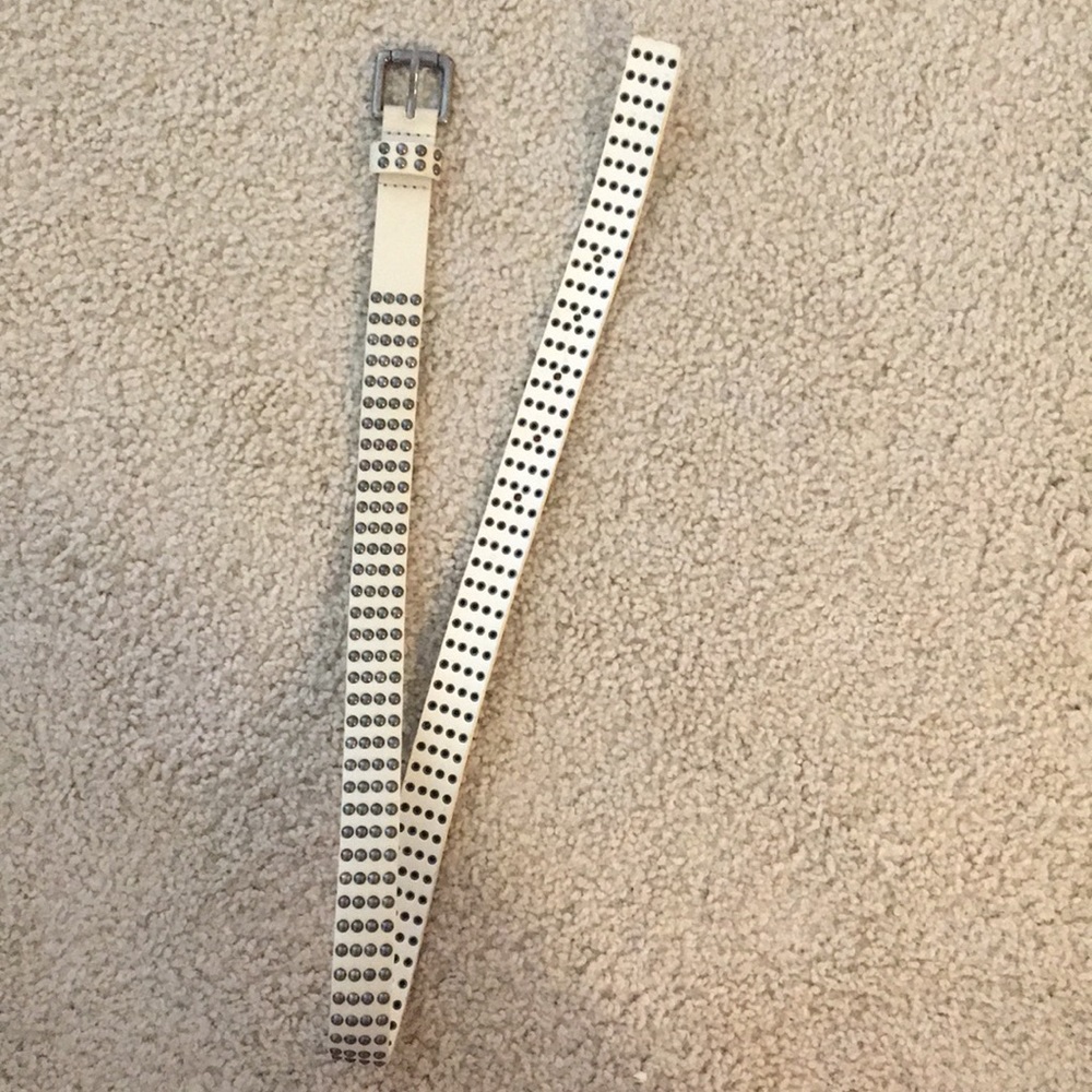 J crew. Cream and silver stuffed belt.